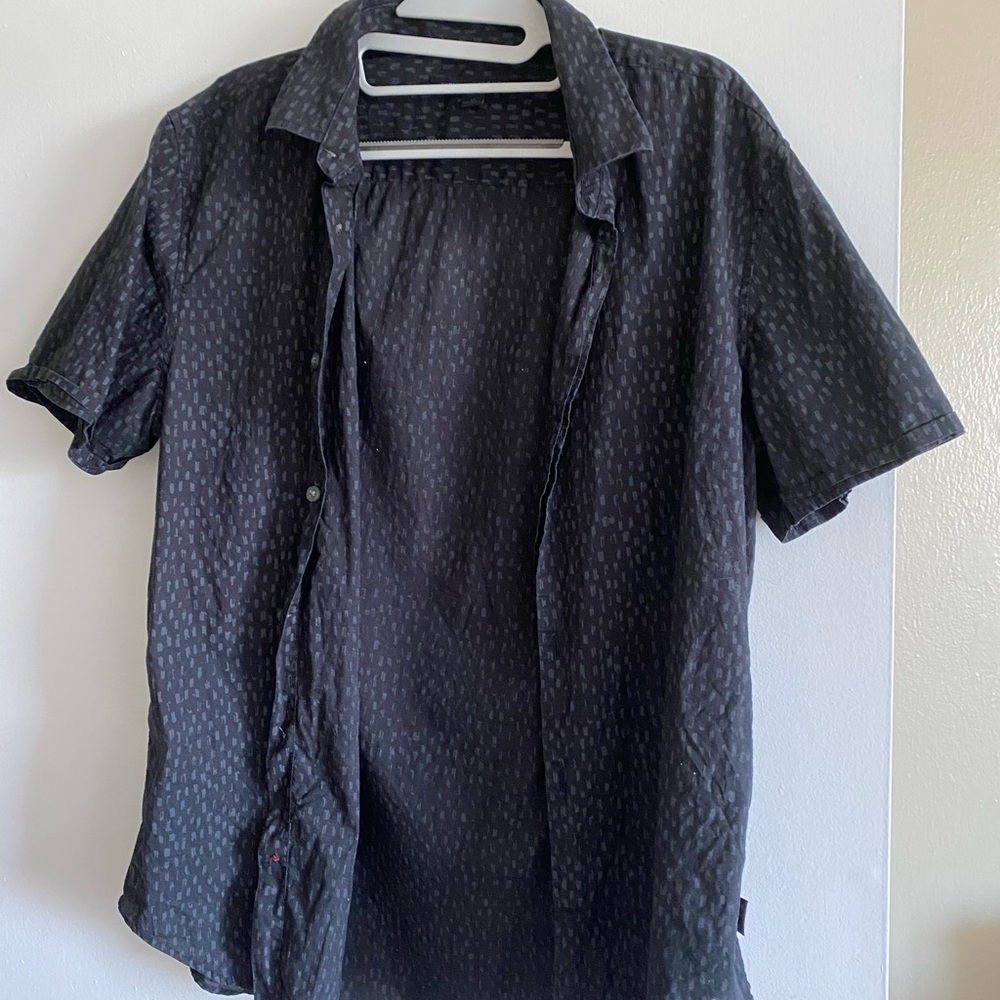 John Varvatos Charcoal Patterned Shirt